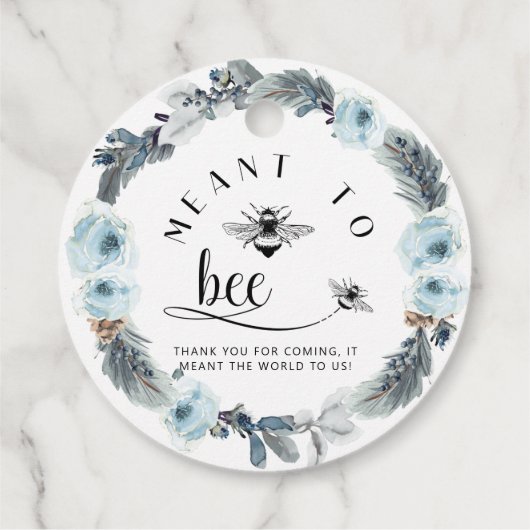 Beant to Bee, Dusty Blue Honey Gastgeschenk Hochze Geschenkanhänger (Rückseite)
