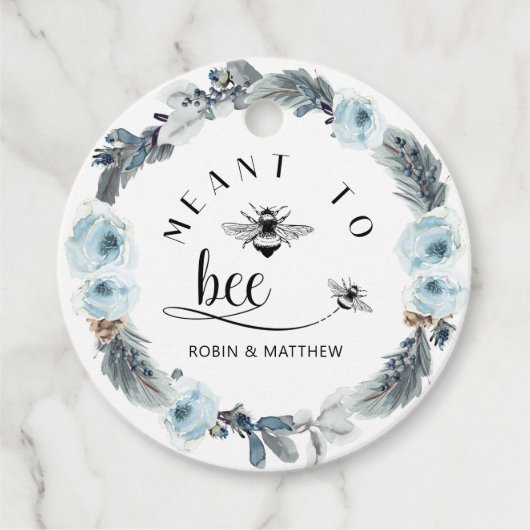 Beant to Bee, Dusty Blue Honey Gastgeschenk Hochze Geschenkanhänger (Vorderseite)