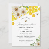 Beant to Bee, Honey Bee and Daisies Brautparty Einladung (Vorderseite)