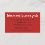 Beantown Banjo Lehrer Persönlich Visitenkarte (Rückseite)