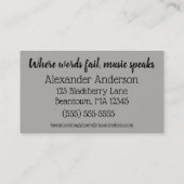 Beantown Dudelsäcke Visitenkarte (Rückseite)