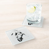 Beantragte Auszeichnung - Labrador Sketch Glasuntersetzer (Schrägansicht)