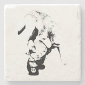 Beantragte Auszeichnung - Labrador Sketch Steinuntersetzer (Vorderseite)