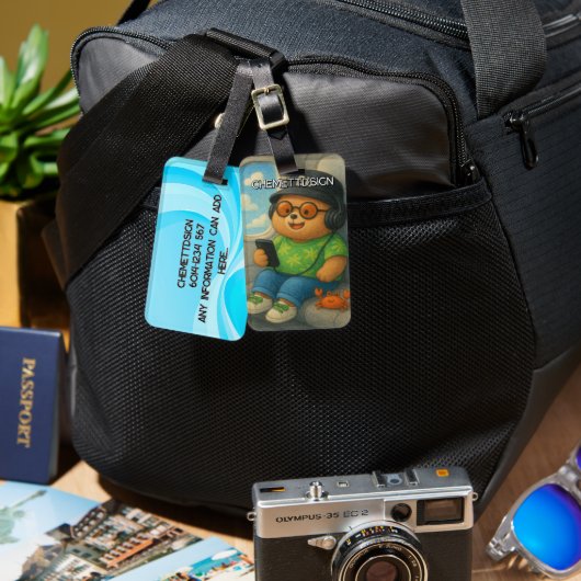 Bear 02 Kids Gepäckanhänger (Vorderseite & Rückseite)