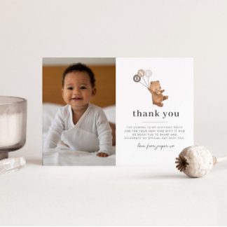Bear 3 Brown Balloons Foto Vielen Dank Einladung