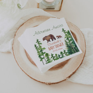 Bear Adventure erwartet Green Trees Baby Dusche Serviette