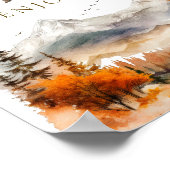 Bear Adventure Fall Mountain Baby Dusche Bar Poster (Ecke)