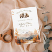 Bear Adventure Fall Mountains Neutrale Babydusche Dankeskarte
