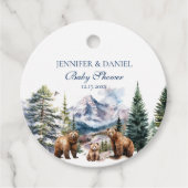 Bear Adventure Snow Mountain Winter Baby Dusche Geschenkanhänger (Vorderseite)