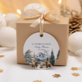 Bear Adventure Snow Mountain Winter Baby Dusche Geschenkanhänger