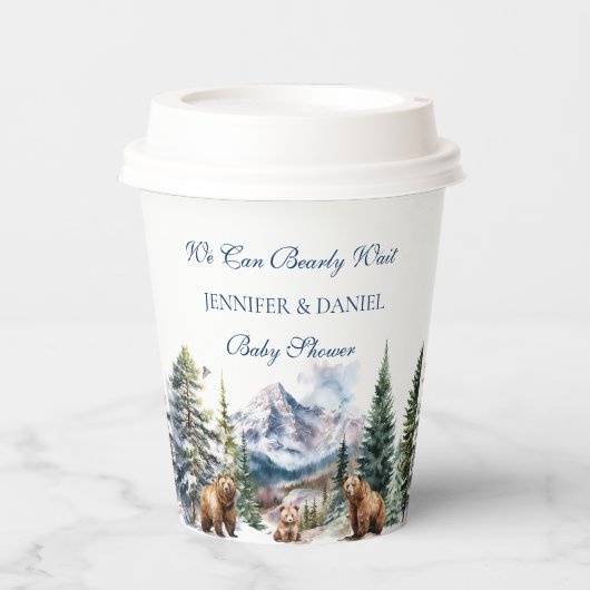 Bear Adventure Snow Mountain Winter frühzeitig abw Pappbecher (Vorderseite)