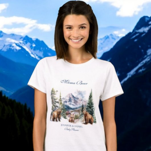 Bear Adventure Snow Mountain Winter Mommy zu sein T-Shirt