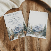 Bear Adventure Winter Snow Mountain Baby Dusche Einladung