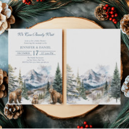Bear Adventure Winter Snow Mountain Baby Dusche Einladung