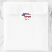 Bear "American Flag" Runder Aufkleber (Tasche)