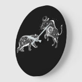 Bear and Bull Wash Große Wanduhr (Winkel)