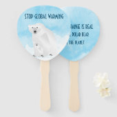 Bear and Cube: Stoppt die globale Erwärmung Fächer (Vorne und Hinten)