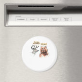 Bear And Deer Conversation Funny Wildlife Design Magnet (In Situ (Geschirrspüler))