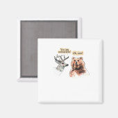 Bear And Deer Conversation Funny Wildlife Design Magnet (Vorderseite/Rückseite)