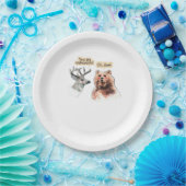 Bear And Deer Conversation Funny Wildlife Design Pappteller (Party)