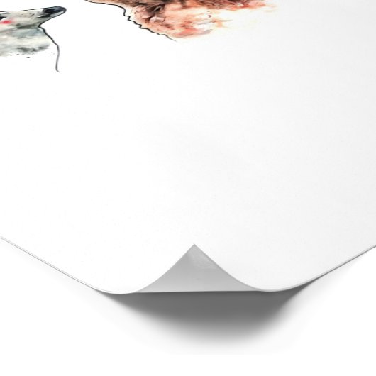 Bear And Deer Conversation Funny Wildlife Design  Poster (Ecke)