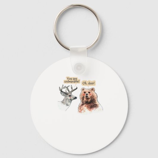 Bear And Deer Conversation Funny Wildlife Keychain Schlüsselanhänger (Vorderseite)
