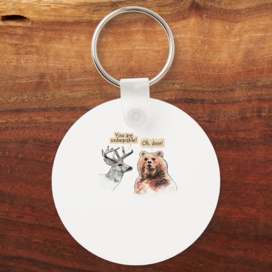 Bear And Deer Conversation Funny Wildlife Keychain Schlüsselanhänger (Vorderseite)