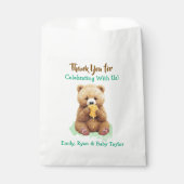 Bear and Honey Themed Thank You Baby Shower Geschenktütchen (Vorderseite)