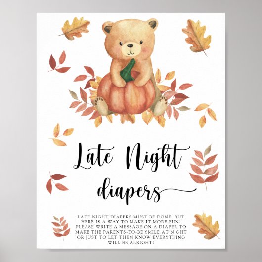 Bear and Pumpkin \ Spate night diaper Spiel Poster (Vorne)