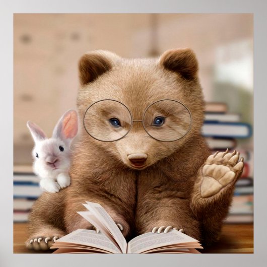 BEAR AND RABBIT|Geschenk für Kaninchenliebhaber Poster (Vorne)