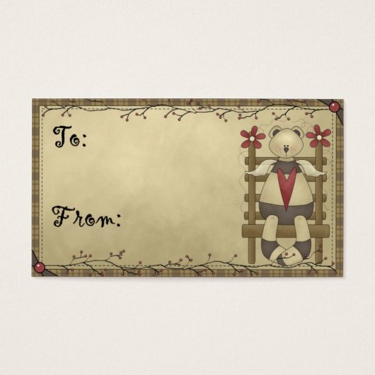 Bear Angel - Land/Prim Geschenketiketten (Vorderseite)
