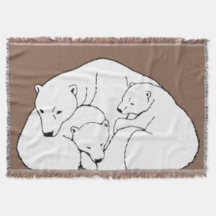 Bear Art Blanket Mother & Cubs Bear Throw Blanket Decke