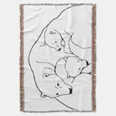 Bear Art Blanket Mother & Cubs Bear Throw Blanket Decke (Vorderseite Vertikal)