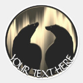 Bear Art Stickers Northern Lights Bear Stickers (Vorderseite)