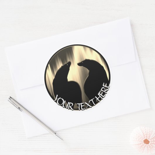 Bear Art Stickers Northern Lights Bear Stickers (Umschlag)