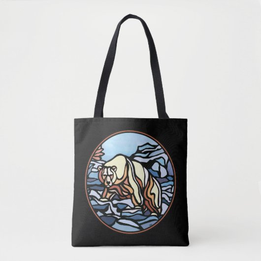 Bear Art Tote Bag Polar Bear Art Shopping Bag Tasche (Vorderseite)