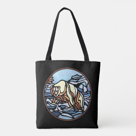 Bear Art Tote Bag Polar Bear Art Shopping Bag Tasche (Rückseite)
