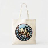Bear Art Tote Bag Polar Bear Art Shopping Bag Tragetasche (Vorne)
