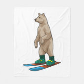 Bear as Skier with Ski Fleecedecke (Vorderseite)