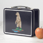 Bear as Skier with Ski Metall Brotdose (Beispiel)