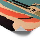 Bear Astronaut Poster, Bear Retro Print, Brown Poster (Ecke)