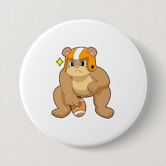 Bear at Football Sports Button (Vorderseite)
