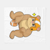 Bear at Football Sports Fleecedecke (Vorderseite (Horizontal))