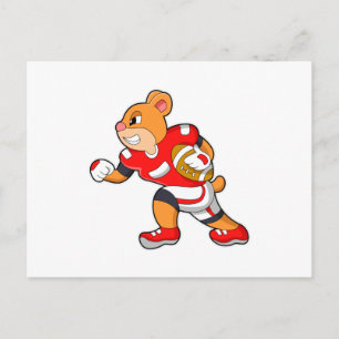 Bear at Football Sports Postkarte