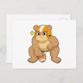 Bear at Football Sports Postkarte (Vorne/Hinten)
