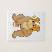 Bear at Football Sports Puzzle (Horizontal)