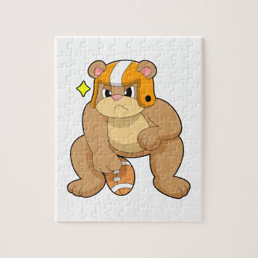 Bear at Football Sports Puzzle (Vertikal)