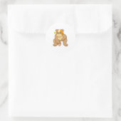 Bear at Football Sports Runder Aufkleber (Tasche)