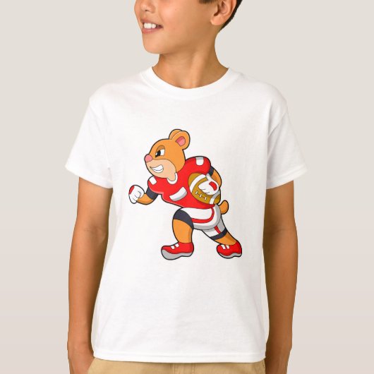 Bear at Football Sports T-Shirt (Vorderseite)
