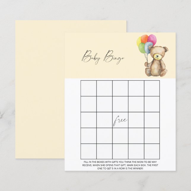 Bear - Baby-Bingo-Spiel (Vorne/Hinten)